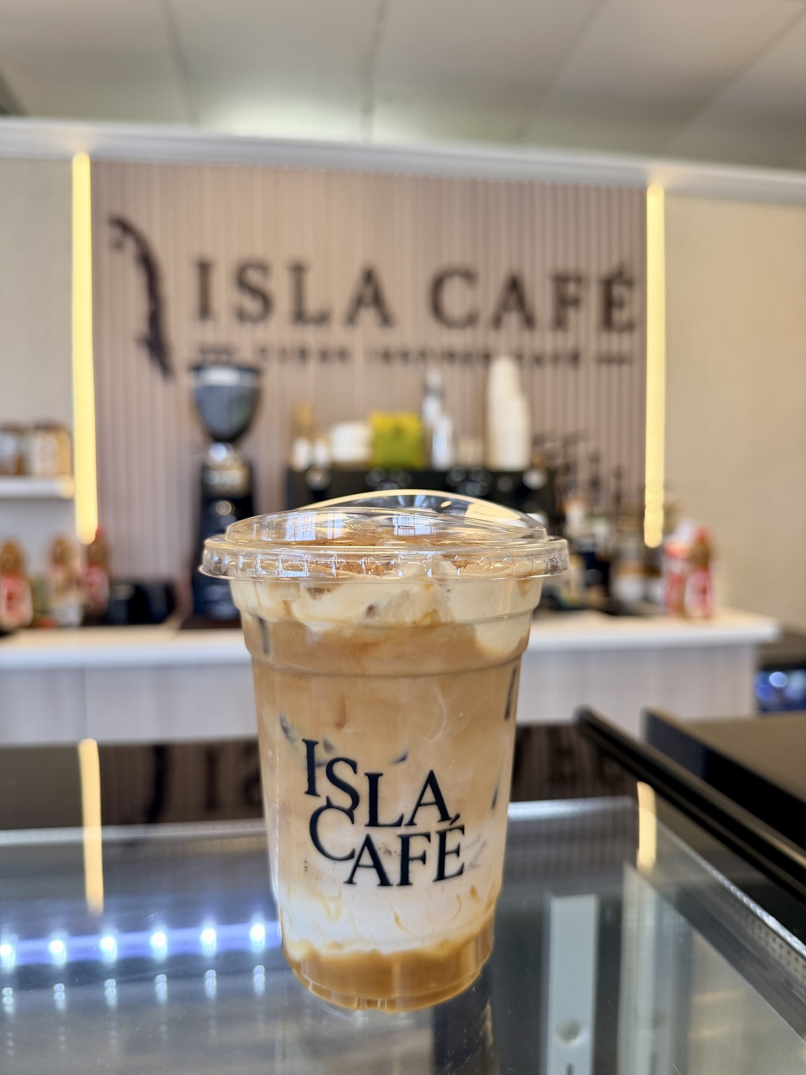 Iced coffee at Isla Café